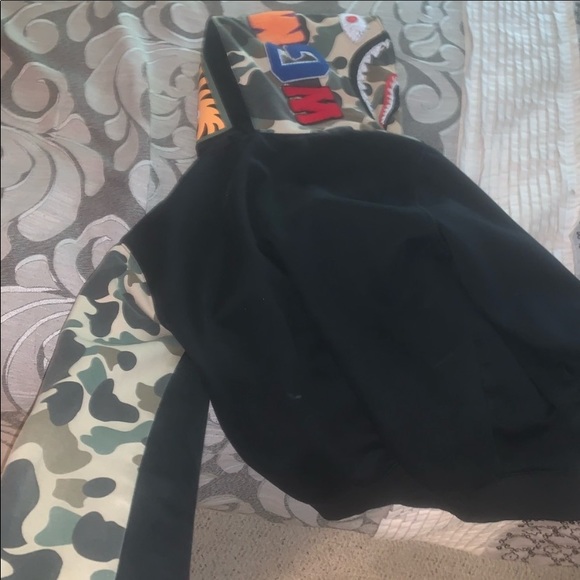Bape Jackets & Blazers - Bathing ape black zip up hoodie